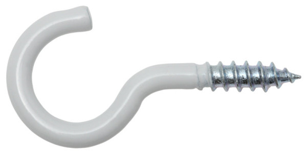 Wäscheleinehaken 6 × 80 mm, Stahl weiß beschichtet, 2 Stück