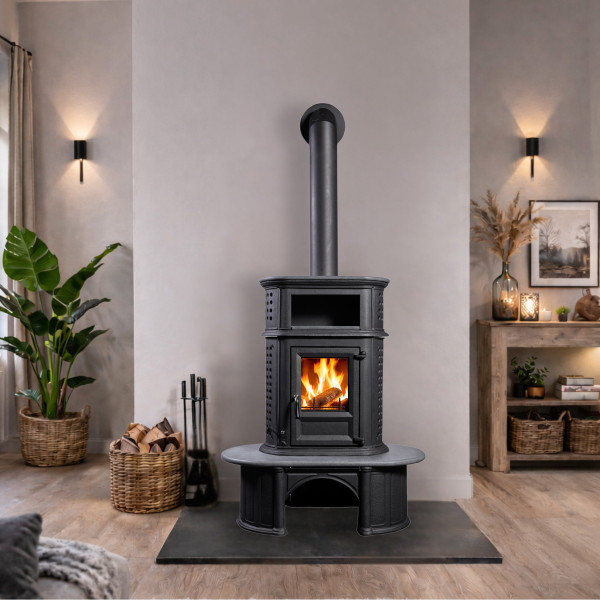 Kaminofen Globe-fire Herculina XXL raumluftunabhängig Guss schwarz 6,1