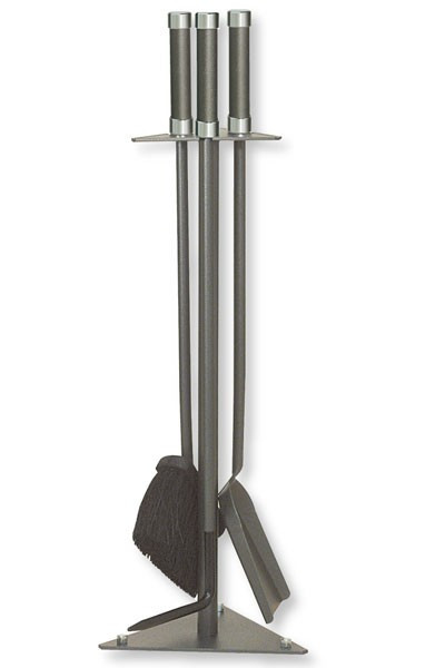 Kaminbesteck / Kamingarnitur Lienbacher anthrazit Chrom 3tlg 3eck 62cm