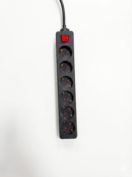 Brennenstuhl 6-fach Steckdosenleiste mit Schalter – Schwarz
