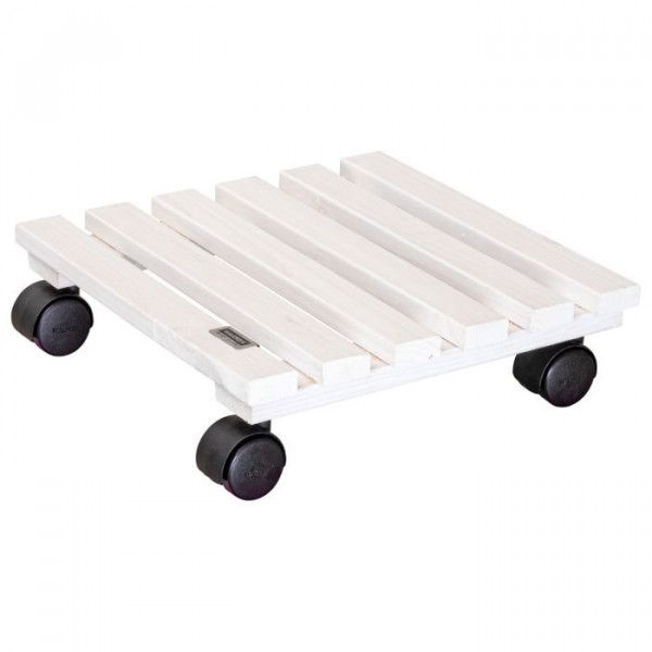 Multiroller Pflanzenroller Holz weiß 290x290 mm für 100 kg