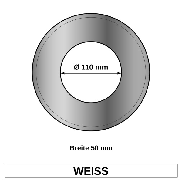 ediFire Wandrosette Ø 110 mm, Breite 50 mm, weiß