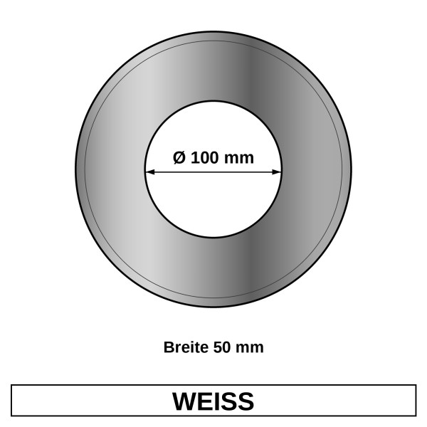 ediFire Wandrosette Ø 100 mm, Breite 50 mm, weiß