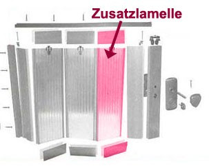 Zusatzlamelle für Grosfillex Falttür Spacy Aluminium