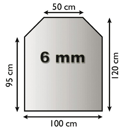 Funkenschutzplatte Glas 6mm Lienbacher 6-Eck 100x120cm