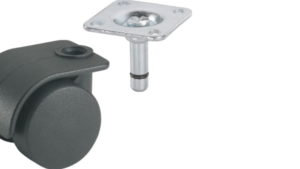 Containerrolle 35 mm Kunststoff schwarz