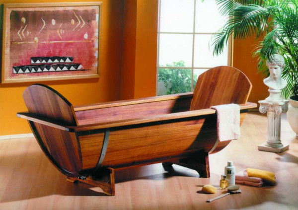 Holzbadewanne Achleitner Omega 200x80x58 cm Kambala-Holz