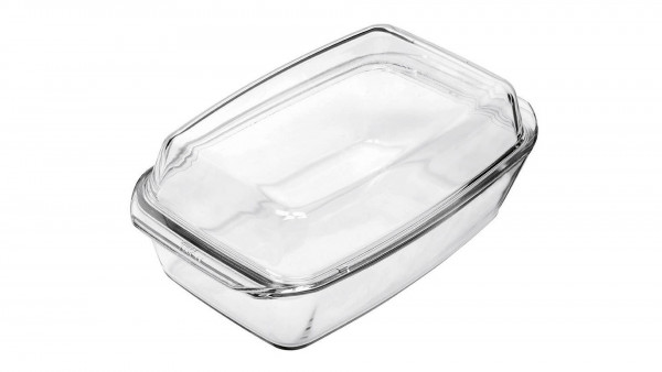 Auflaufform Glas eckig mit Deckel 2,8 Liter