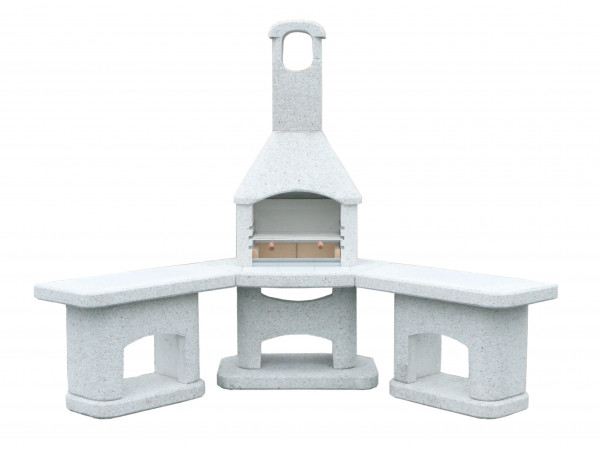 Wellfire Grillkamin / Außenküche Nova Eckversion weiß je 188cm