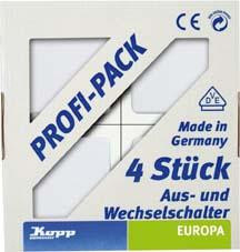Profi-Pack á 4 Universal-Schalter A/W, UP EUR.ark