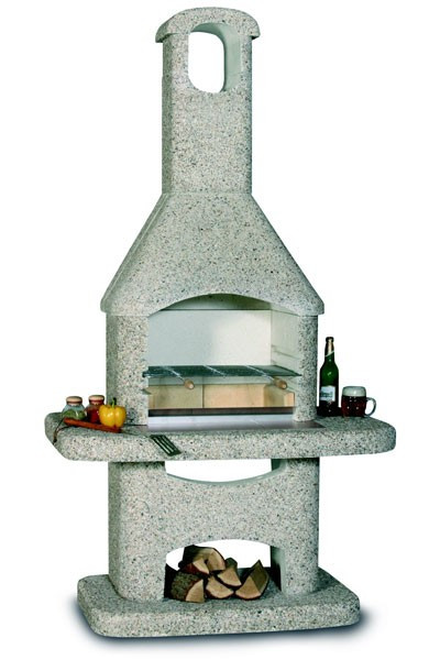Wellfire Gartenkamin / Grillkamin Nova braun 205x110x73cm