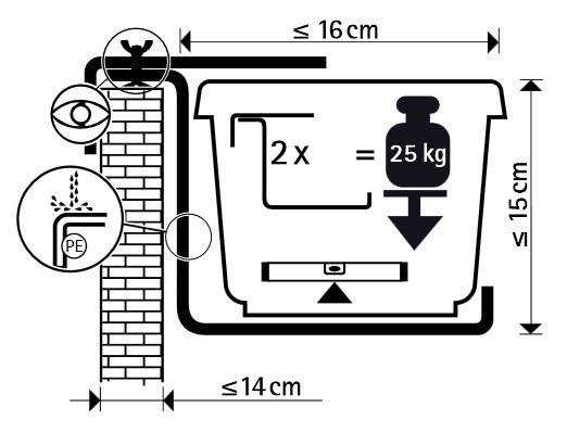 Blumenkasten Halterung TYP B terracotta