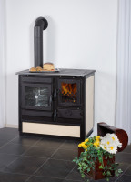 Küchenherd / Kohleherd / Holzküchenherd Globe-fire Alhena creme links Küchenherd / Kohleherd / Holzküchenherd Globe-fire Alhena creme links