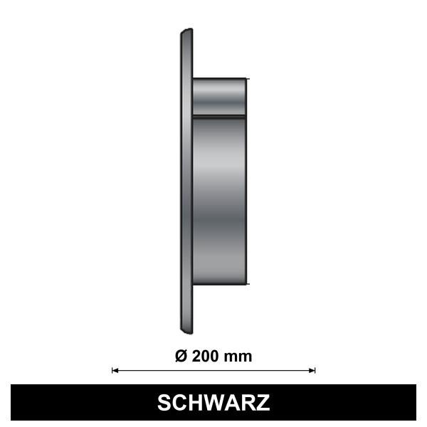 EdiFire Blinddeckel für Doppelwandfutter Ø 200 mm, schwarz