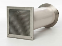 externer Luftanschluss Mauerdurchführung Doppelklappe 80mm Stutzen externer Luftanschluss Mauerdurchführung Doppelklappe 80mm Stutzen