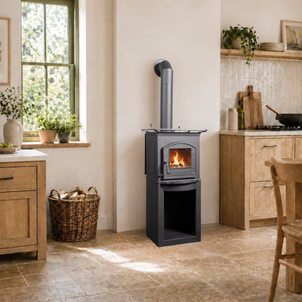 Kaminofen Globe-fire Pluto Cooking raumluftunabhängig Guss schwarz 5kW