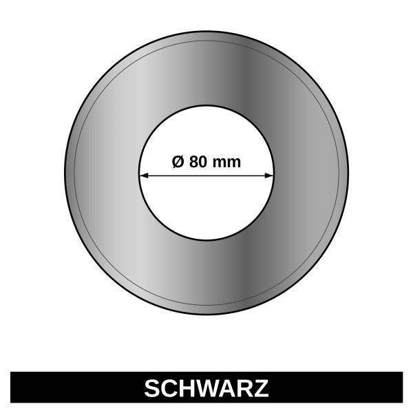 ediFire Rosette Ø 80 mm, Senotherm, 0,6 mm, schwarz