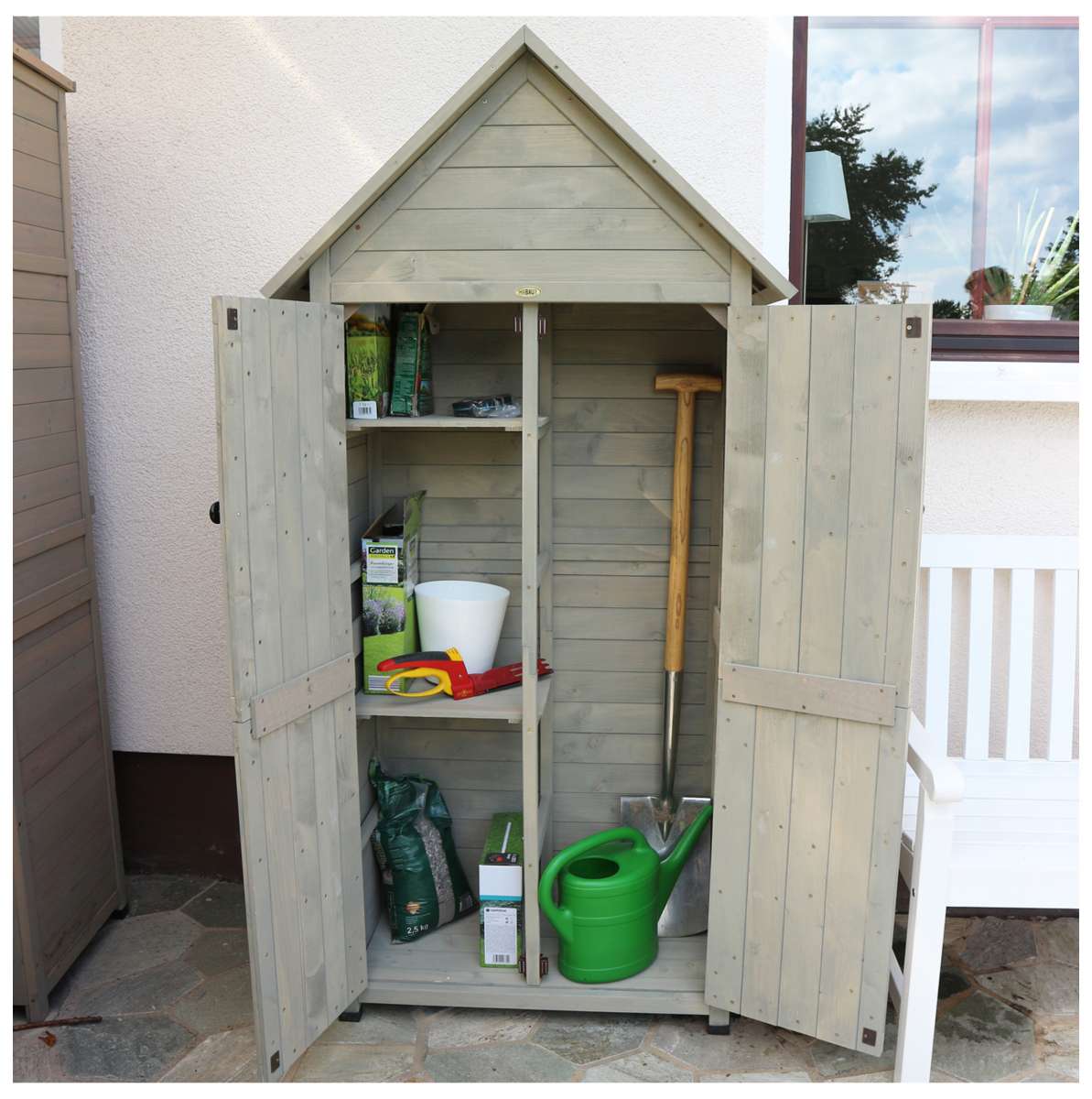 Jardipolys Gartenschrank MERINA – 175x83 Cm, Aus Kesseldruckimprägniertem Holz, Mit Bitumendach