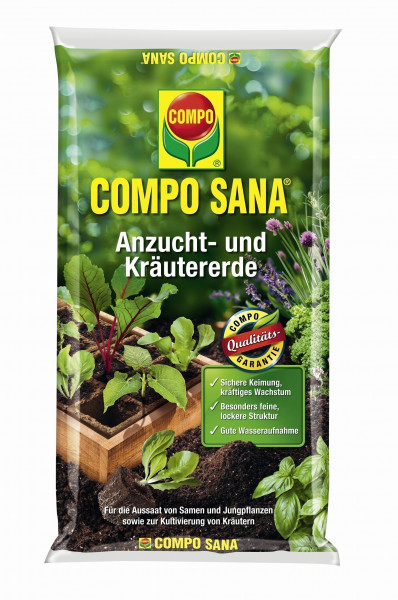 COMPO SANA Anzucht- und Kräutererde 10L