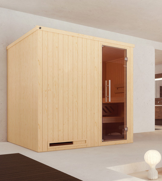 Weka Sauna Halmstad 2 68mm Glastür + Sparset Saunaofen Kompakt 5,4kW