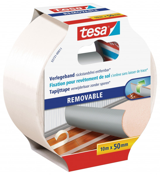 tesa Verlegeband REMOVABLE doppelseitiges Klebeband 10m:50mm