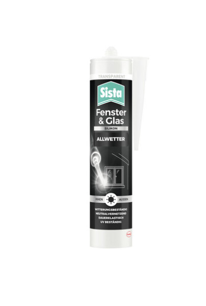 Sista Fenster & Glas Silikon transparent 280 ml