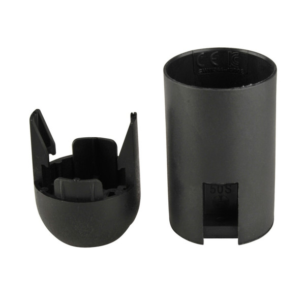 Lampen-Fassung Glattmantel E14 schwarz 1 Stück