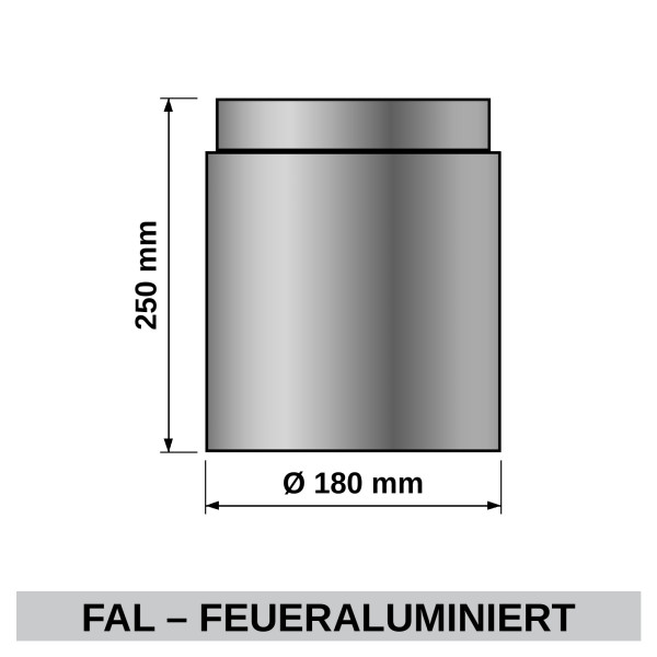 ediFire Ofenrohr Ø 180 mm, 250 mm, feueraluminiert