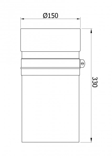 Ofenrohr / Rauchrohr Senotherm schwarz Ø150mm Länge 330mm einschiebbar