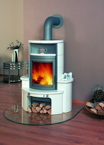 Kaminofen / Dauerbrandofen Hark Avenso Keramik Creme-Weiß 7 kW
