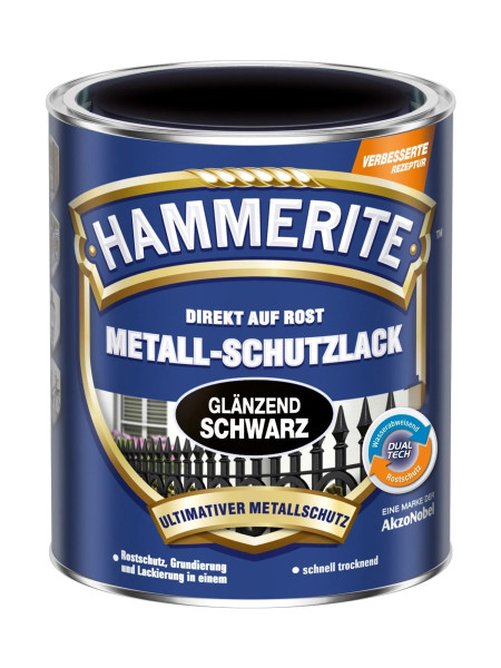 Hammerite® Metall Schutzlack schwarz glänzend 250ml