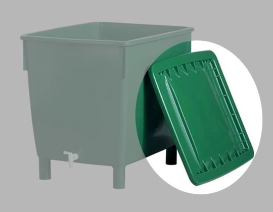 Deckel für Regentonne 650 L eckig grün GARANTIA