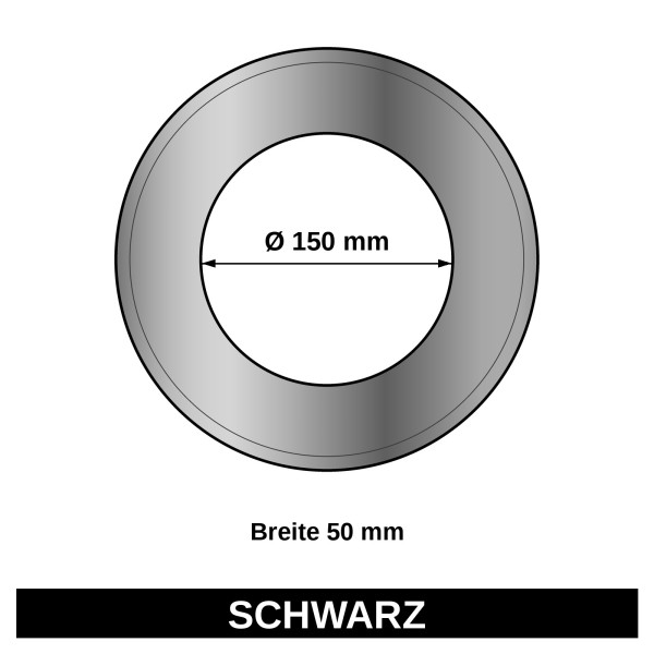 ediFire Wandrosette Ø 150 mm, Breite 50 mm, schwarz