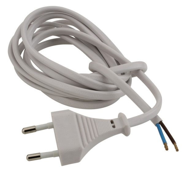 Euro-Zuleitung H03VVH2-F2x0,75mm² 2m weiss