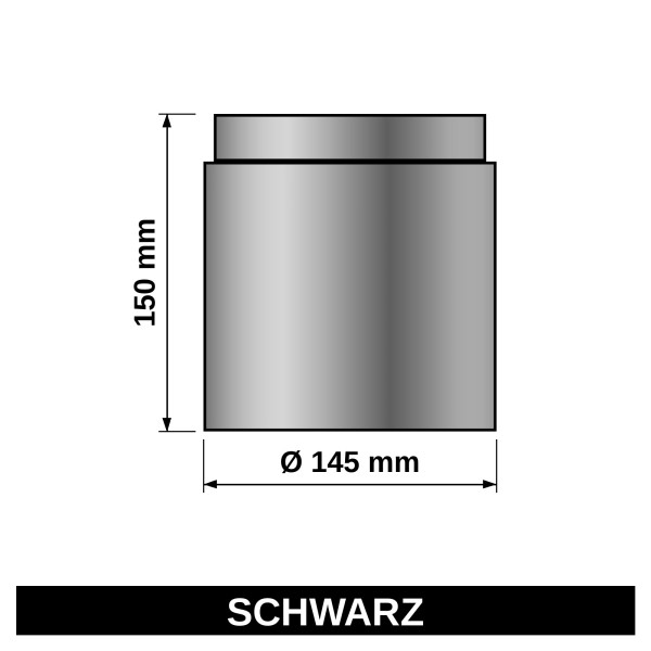 ediFire Ofenrohr Ø 145 mm, 150 mm, schwarz