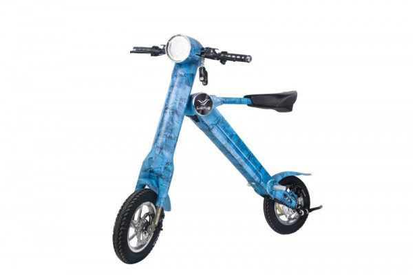 Scooter mit Sitz Campingroller Elektroroller klappbar blau
