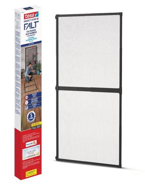 tesa Fliegenschutz-Tür FALT 100 x 220 cm anthrazit kürzbar