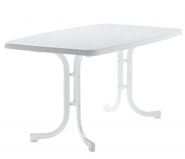 SIEGER Gartentisch klappbar 150 x 90 cm weiß Stahl