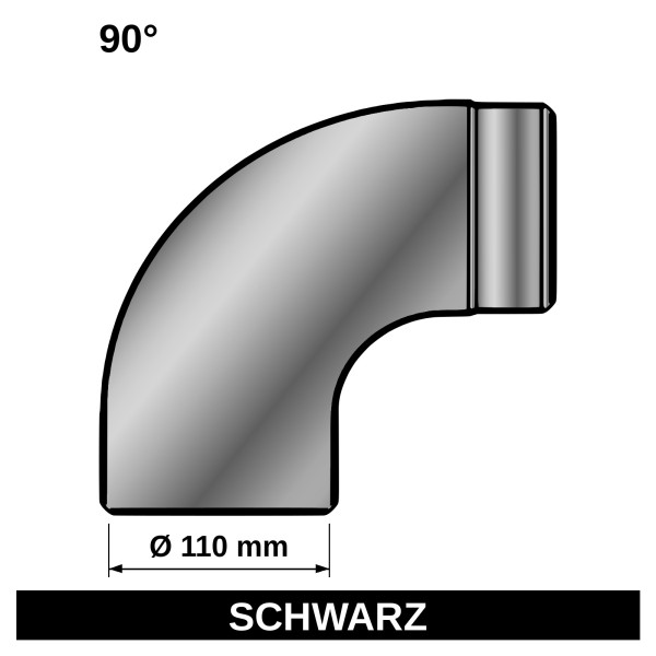 ediFire Ofenrohrbogen glatt 90° Ø 110 mm, schwarz