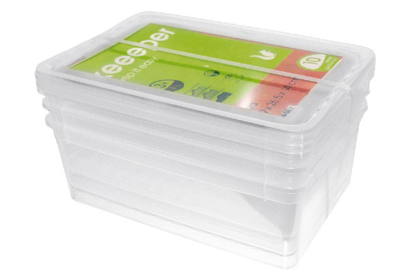 Keeeper Aufbewahrungsbox transparent 11L 39x26,5x14cm 3er Set