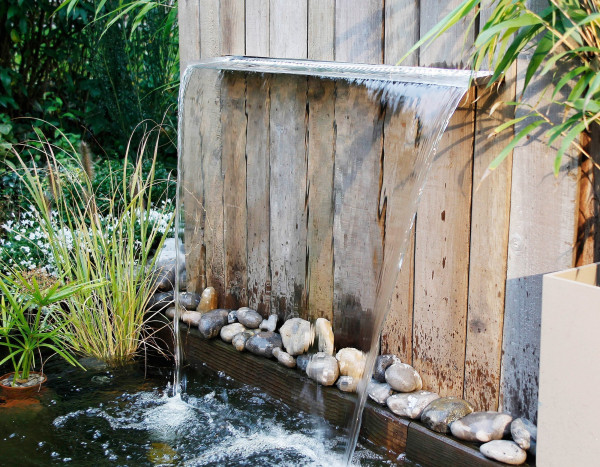 Ubbink Design Wasserfall Element Niagara LED Wall 90cm Edelstahl