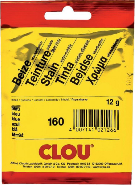 Clou Beize / Pulver-Beize wasserlöslich Nr. 160 blau 10g