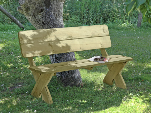 Gartenbank Toskana Holz massiv 150x64x84cm