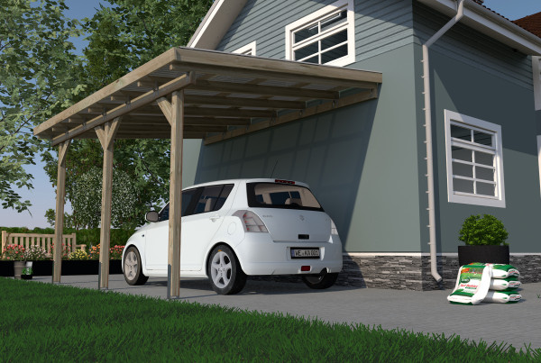 Terrassenüberdachung Weka 671 Gr.3 Anlehn-Carport Gr.1 kdi 424x306cm