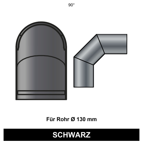 EdiFire Hitzeschutz für 90°-Bogen Ø 130 mm, schwarz