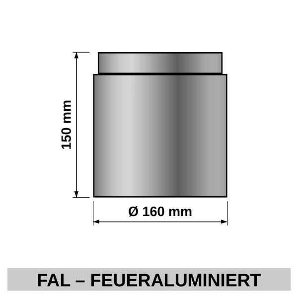ediFire Ofenrohr Ø 160 mm, 150 mm, feueraluminiert