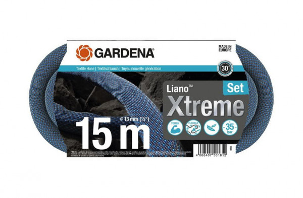 Gardena Textilschlauch Liano Xtreme Set 15m 1/2" 18465-20
