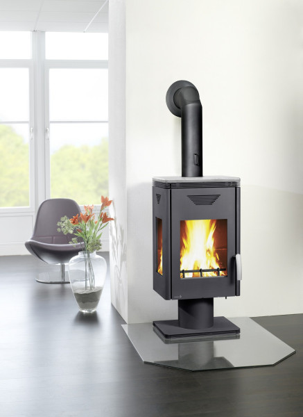 Kaminofen Wamsler KF 101 Trion mit Fuss gussgrau / Speckstein 8 kW