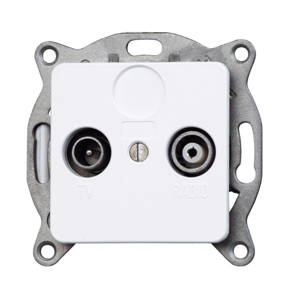 Antennensteckdose TV- Radio-Steckdose Europa Arktis-weiß matt