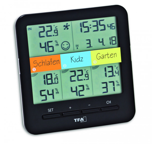 Funk Thermo Hygrometer mit 3 Sendern KLIMA@HOME